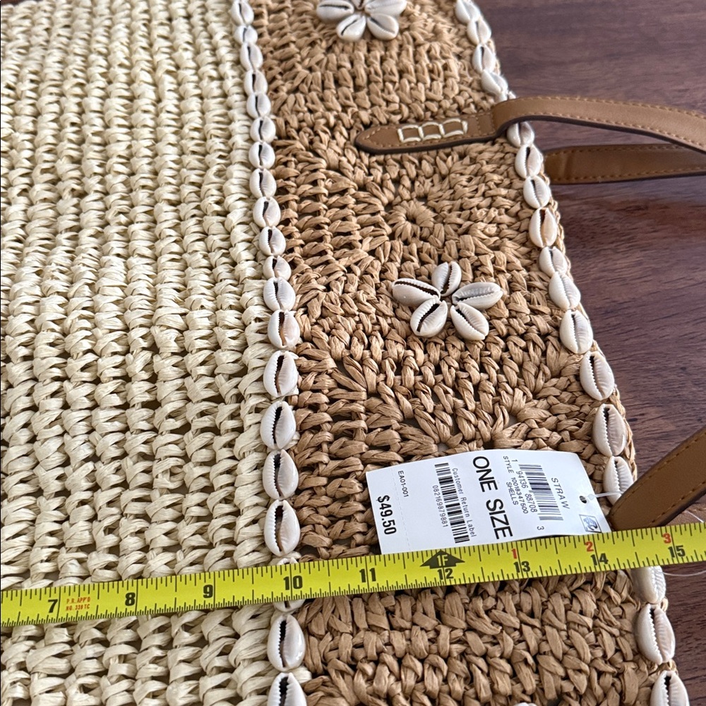 Style & Co shell straw tote bag - Picture 8 of 12